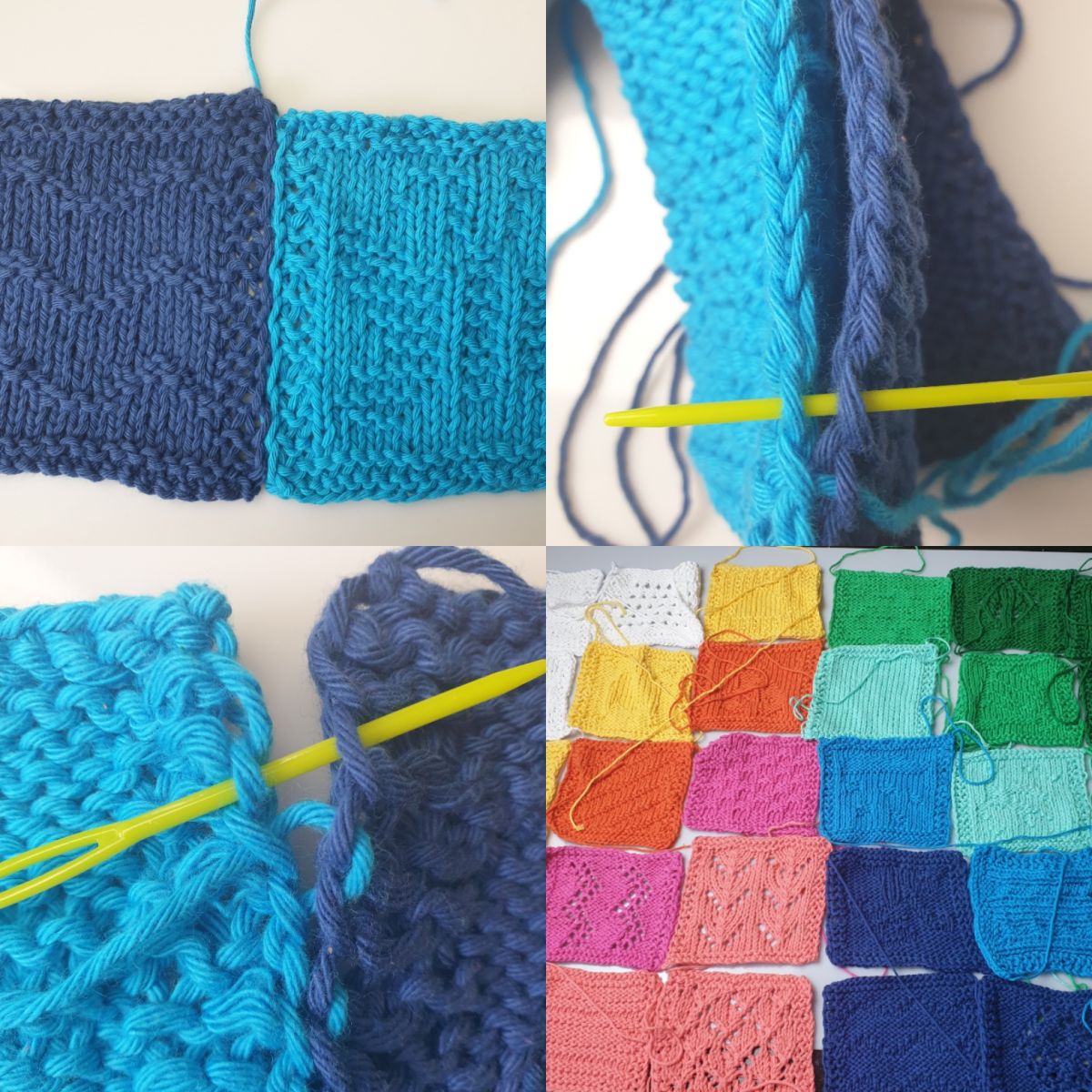 Blog-Inhaltsbild für 'Gratis Strickanleitung Patches Nr 16 -25 für Patchwork Decke'