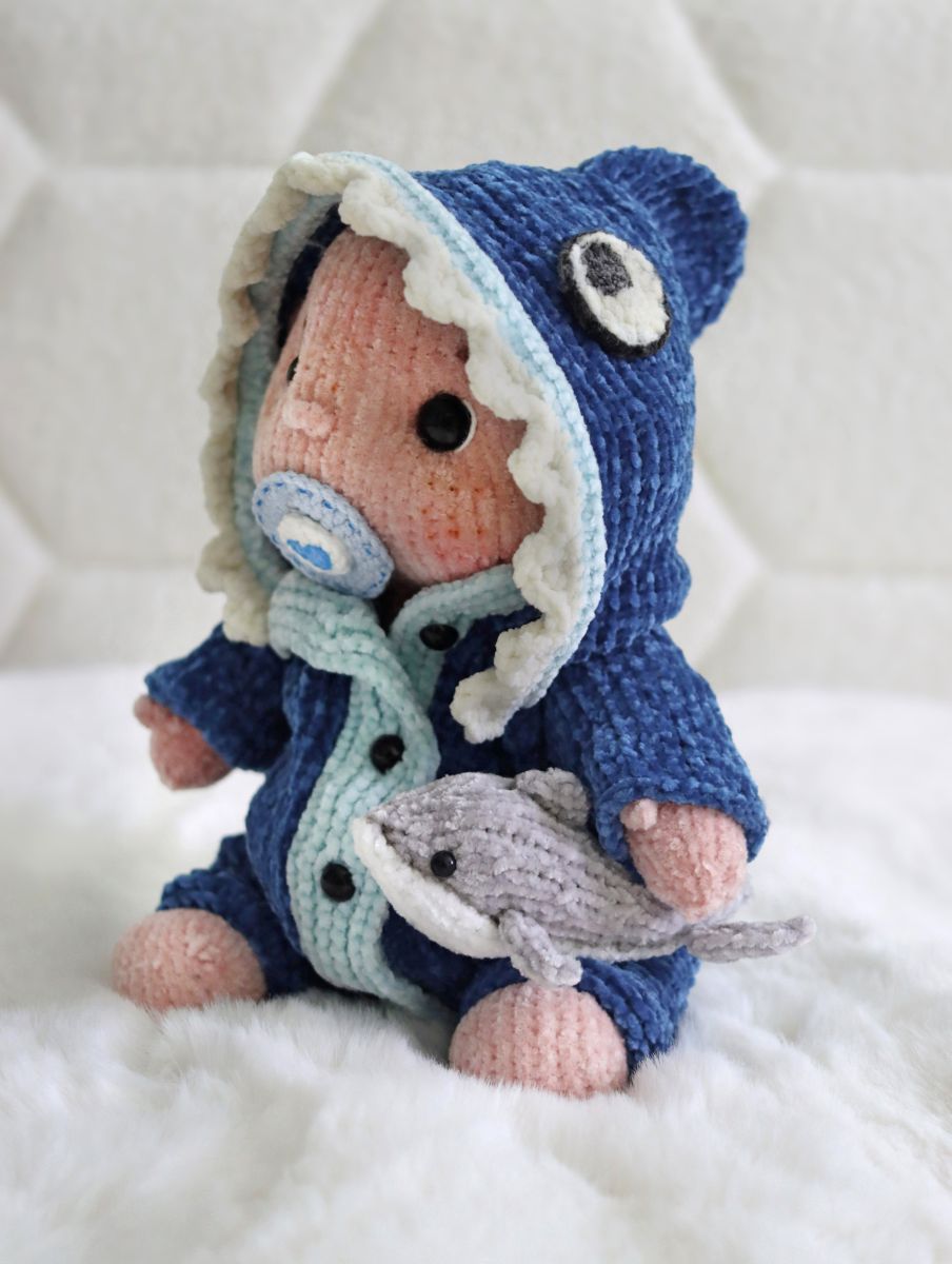 Blog-Inhaltsbild für 'Overall Baby Hai stricken'