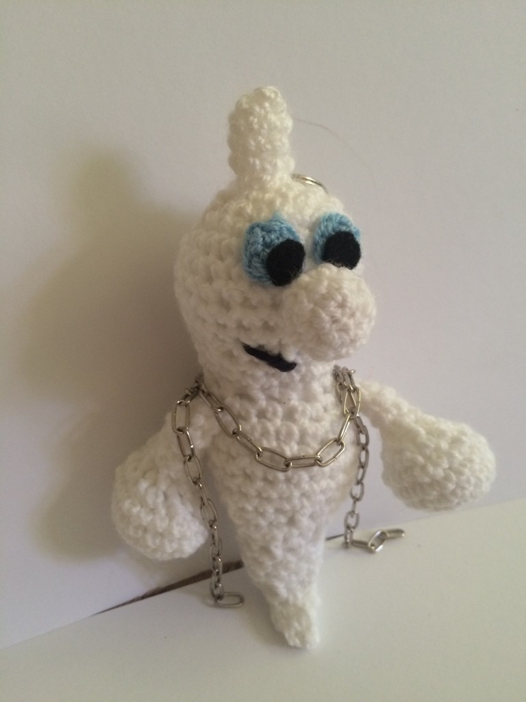 Blog-Inhaltsbild für 'Kostenlose Häkelanleitung - Kleiner Geist als Schlüsselanhänger oder Taschenbaumler'