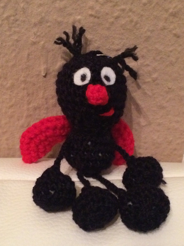 Blog-Inhaltsbild für 'Kostenlose Häkelanleitung - Kleiner Marienkäfer - Taschenbaumler oder Schlüsselanhänger'