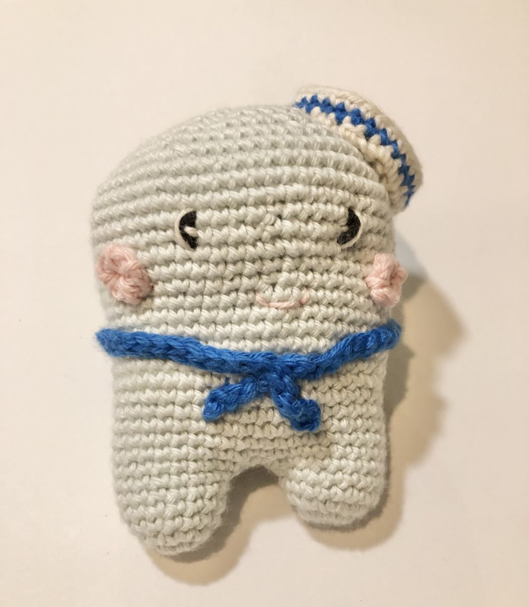 Blog-Inhaltsbild für 'Kostenlose Häkelanleitung Zahn'