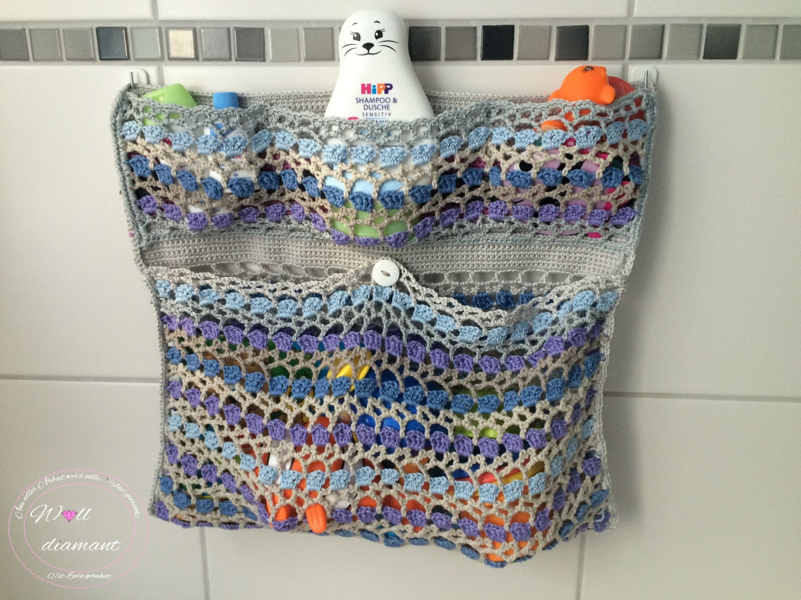 Blog-Inhaltsbild für 'Badewannenorganizer, kostenlose Häkelanleitung'