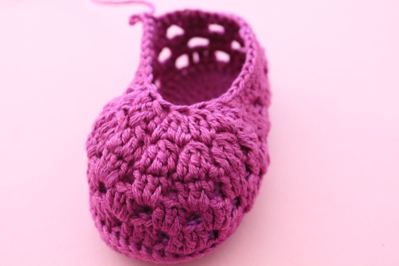 Blog content image for 'Free Crochet Pattern for Baby Booties Orchid'