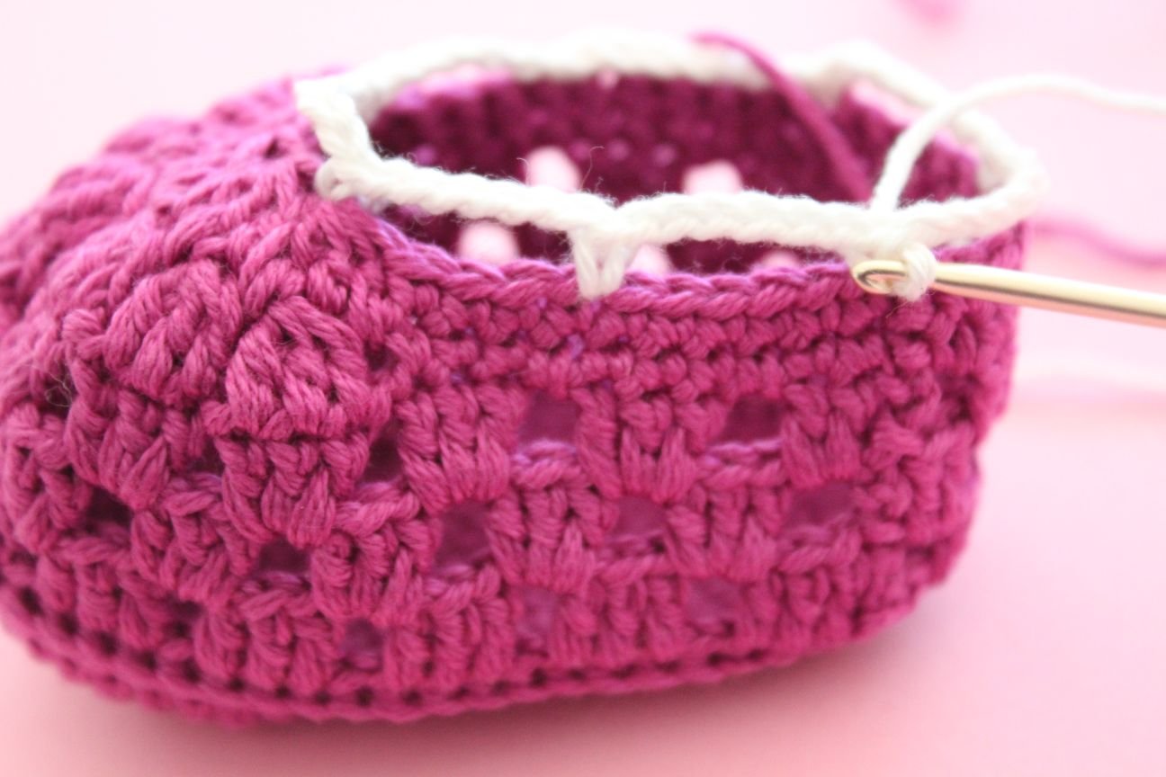 Blog content image for 'Free Crochet Pattern for Baby Booties Orchid'