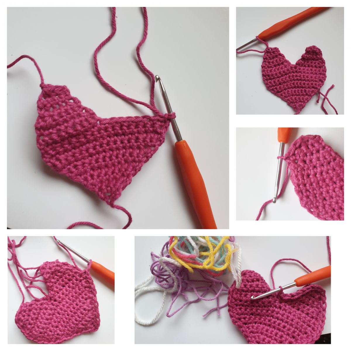 Blog-Inhaltsbild für 'Gratis Anleitung für ein Häkel Herz in 3 verschiedenen Größen.'