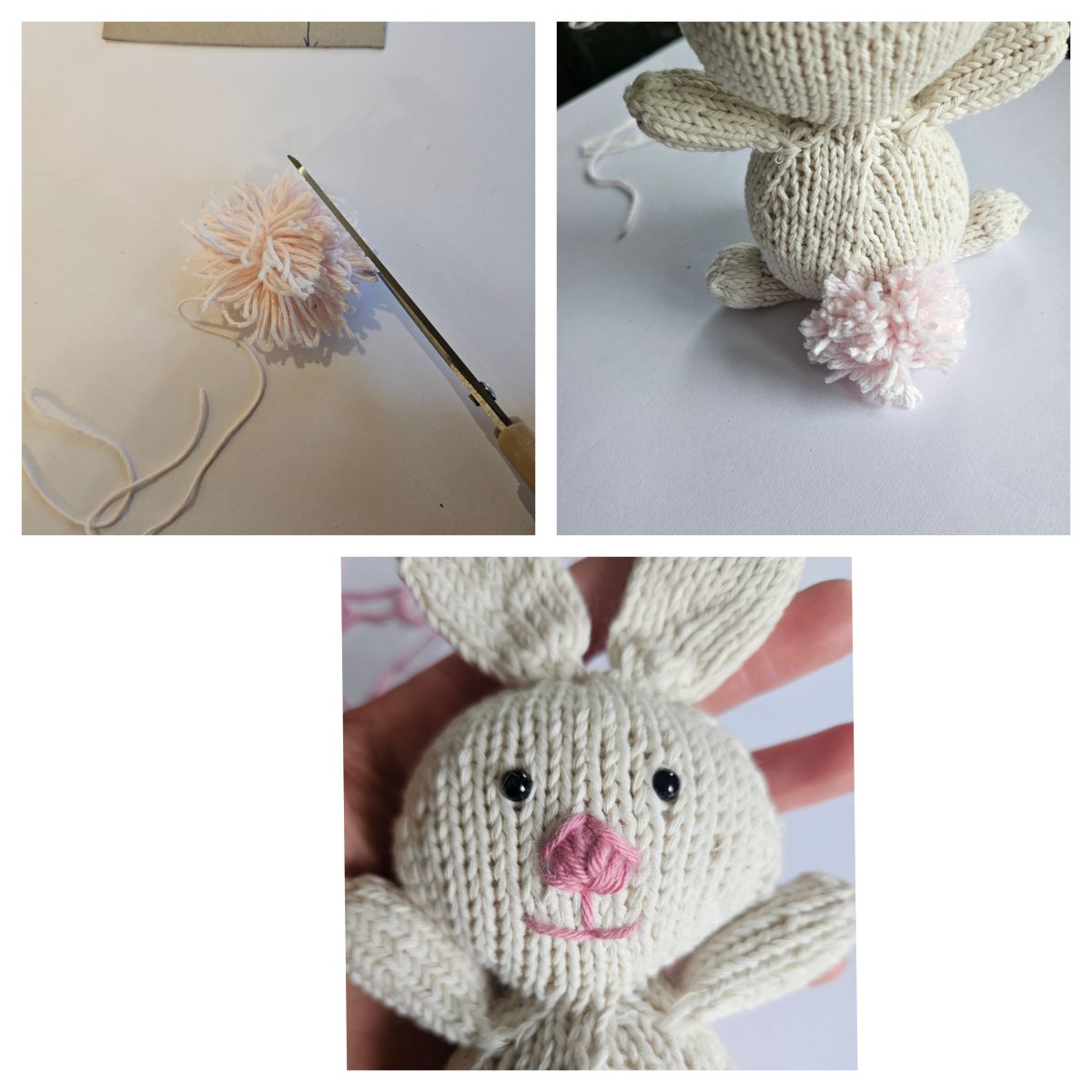 Blog-Inhaltsbild für 'Kostenlose Strickanleitung für ein Deko-Osterhäschen.'