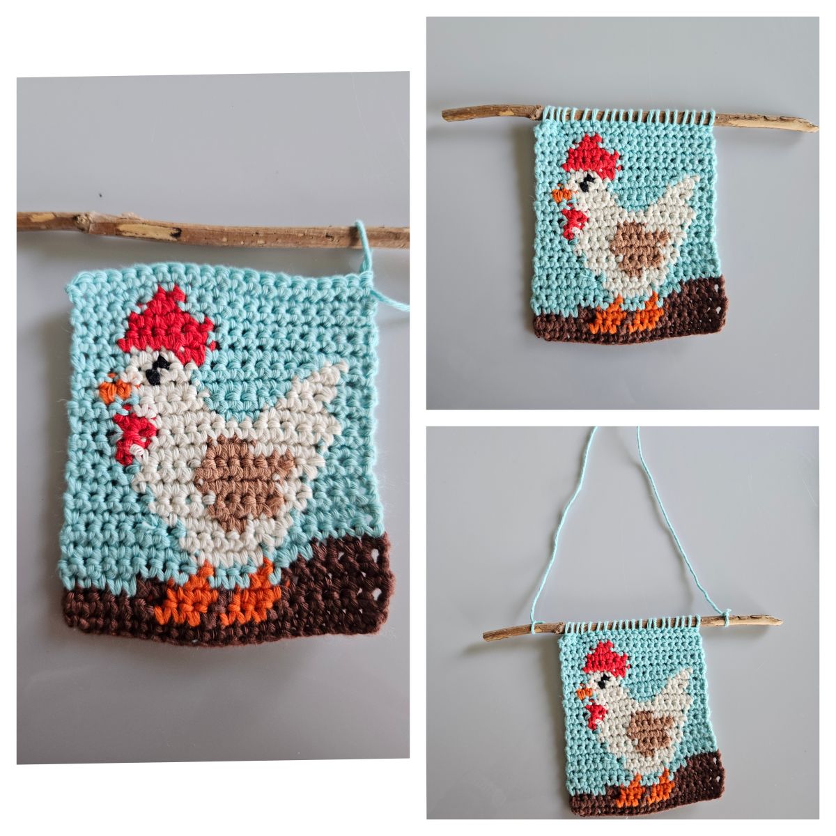 Blog content image for 'Crochet Your Own Cute Chicken Wall Hangers – Free Pattern'