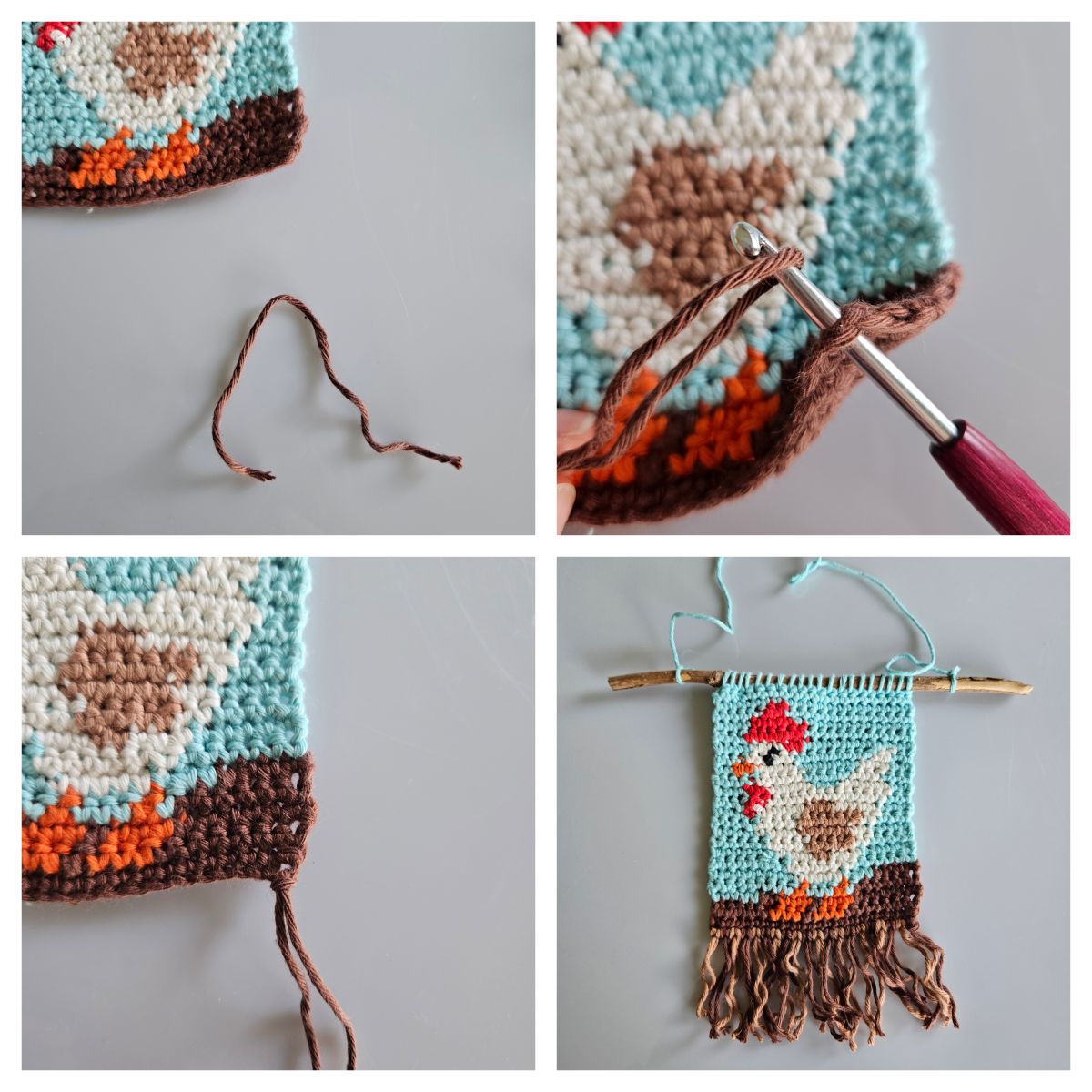 Blog content image for 'Crochet Your Own Cute Chicken Wall Hangers – Free Pattern'