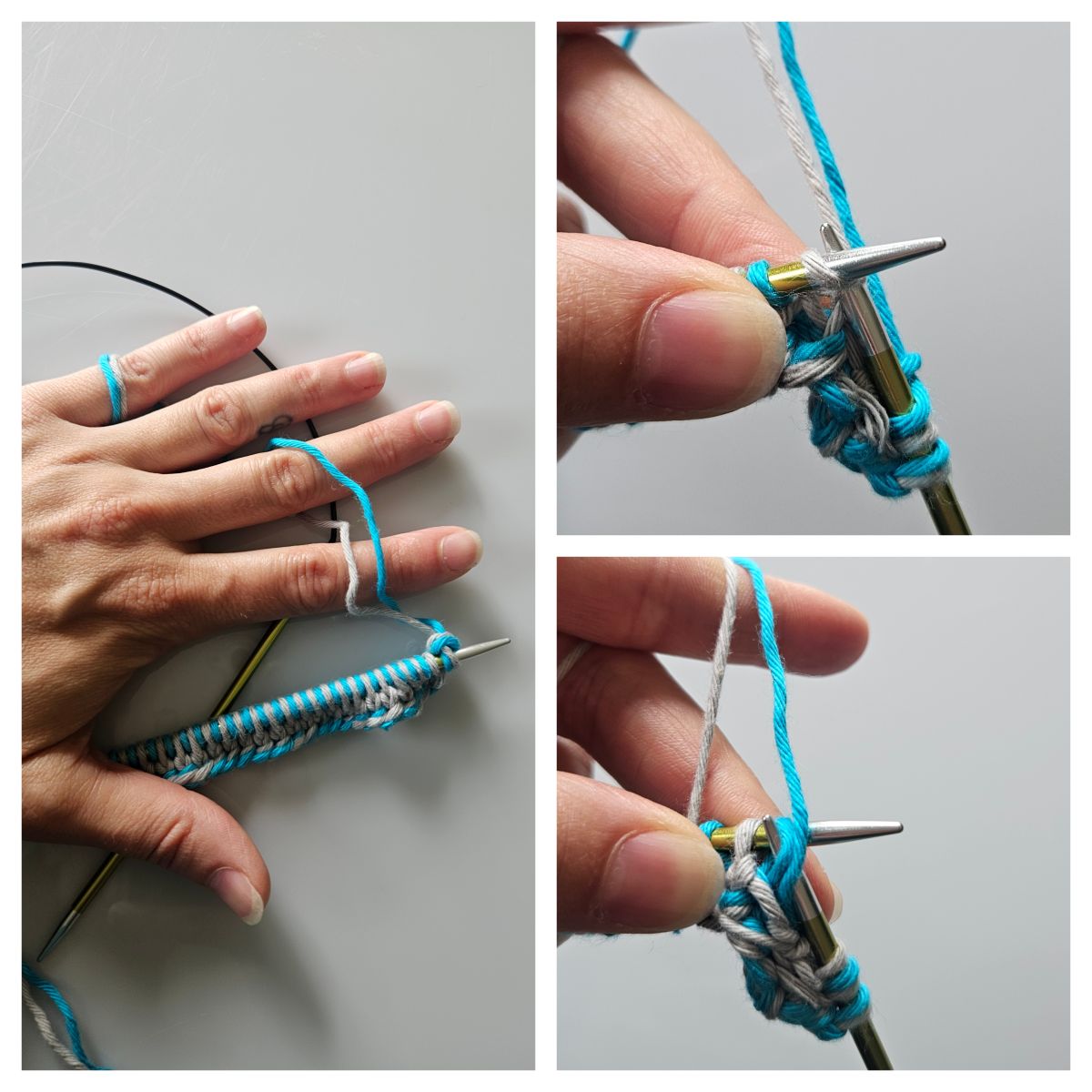 Blog-Inhaltsbild für 'Kostenlose Strickanleitung: Topflappen im Sommersturm-Design inklusive ausführlicher Erklärung der Fadenhaltung'