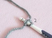 Anschließend stecht ihr in die erste Lm ein.