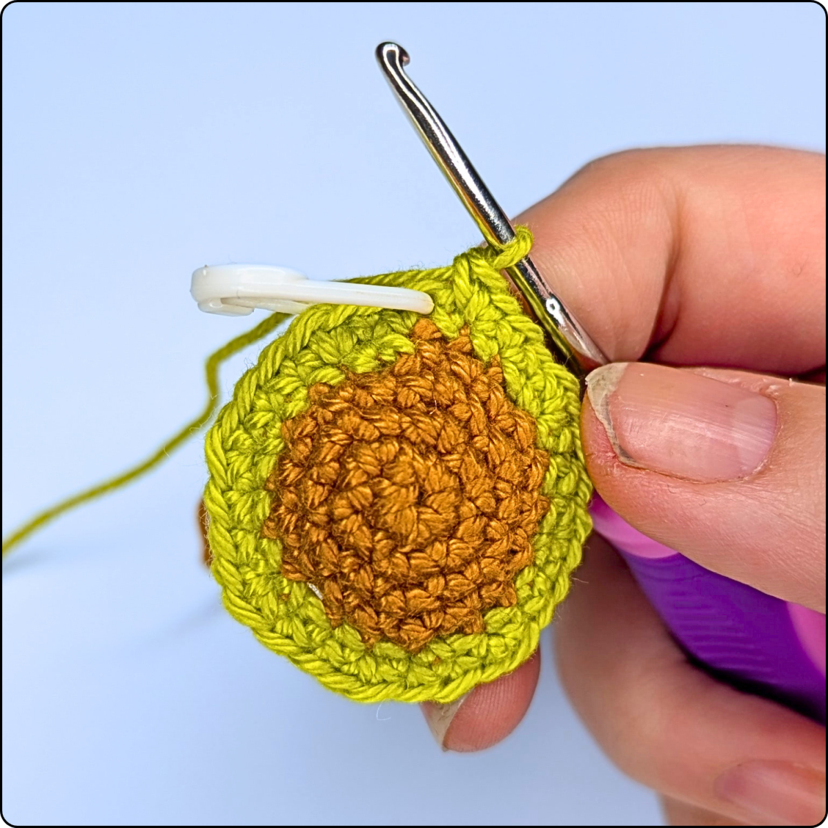 Blog content image for 'Free No-Sew Crochet Pattern: Avocado Keychain'