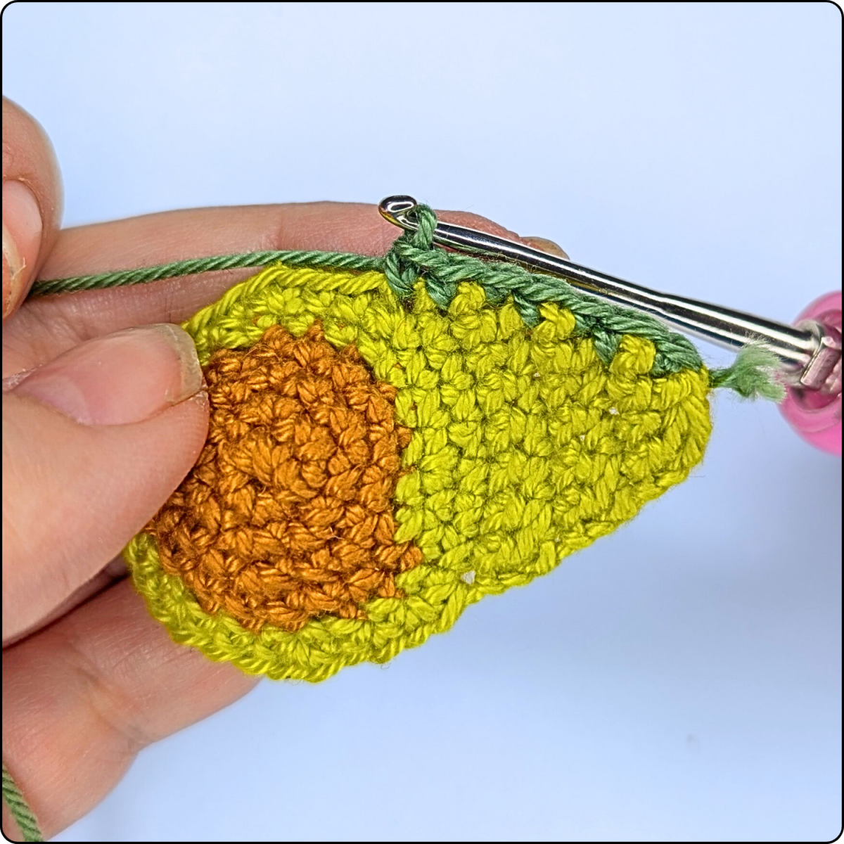 Blog content image for 'Free No-Sew Crochet Pattern: Avocado Keychain'