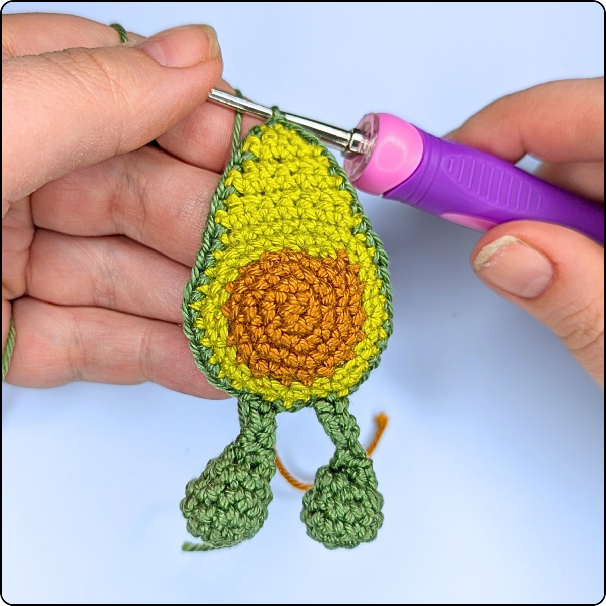 Blog content image for 'Free No-Sew Crochet Pattern: Avocado Keychain'