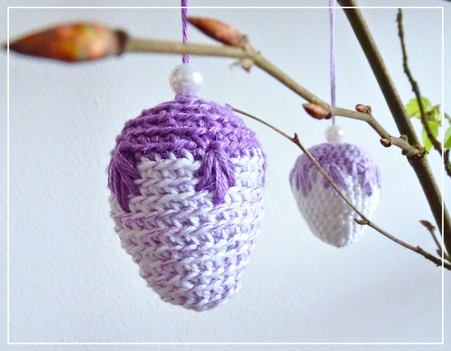 Blog-Inhaltsbild für 'Ostereier-Variationen: Erdbeer-Ei, Blumen-Ei plus Gestaltungs-Tipps (kostenlose Häkelanleitung)'