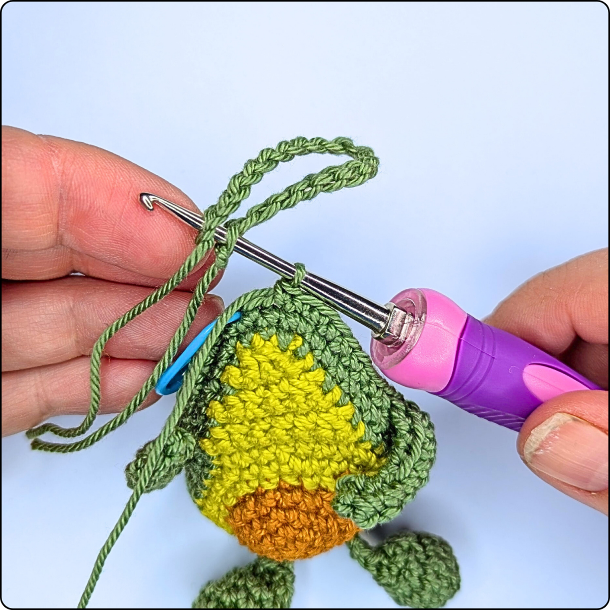 Blog content image for 'Free No-Sew Crochet Pattern: Avocado Keychain'