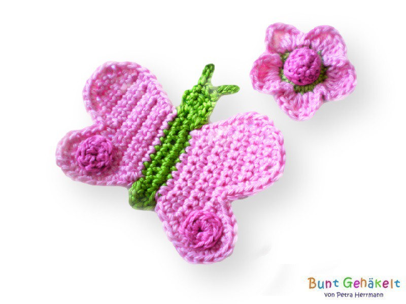 Blog-Inhaltsbild für 'Schmetterling - Kostenlose Häkelanleitung'