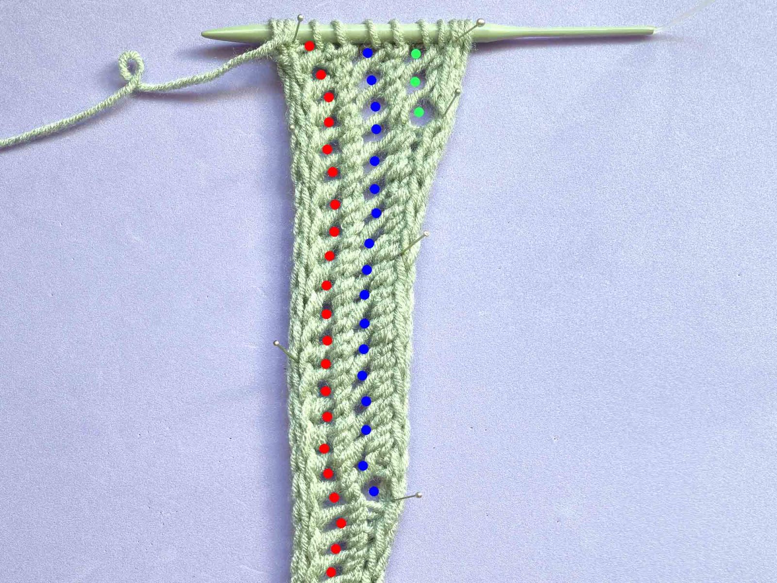 Gleiches Bild wie zuvor. Die 3. Reihe wird nur mit 3 grünen Punkten sichtbar.