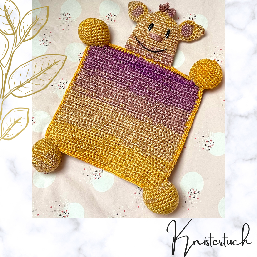Blog-Inhaltsbild für 'Häkelanleitung für "Mister Knister", das Baby-Knister-Schmusetuch'
