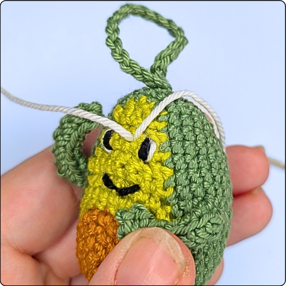 Blog content image for 'Free No-Sew Crochet Pattern: Avocado Keychain'