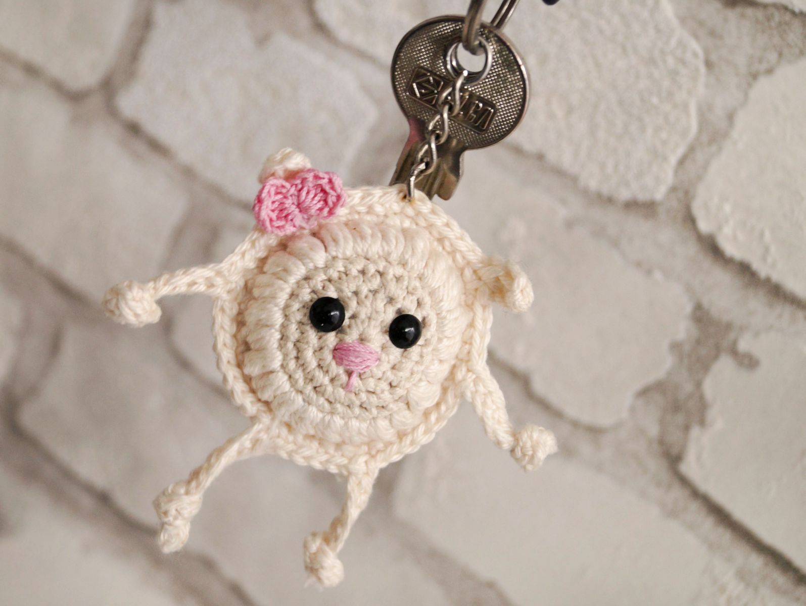 Blog content image for 'Free Crochet Pattern Keychain Sheep'