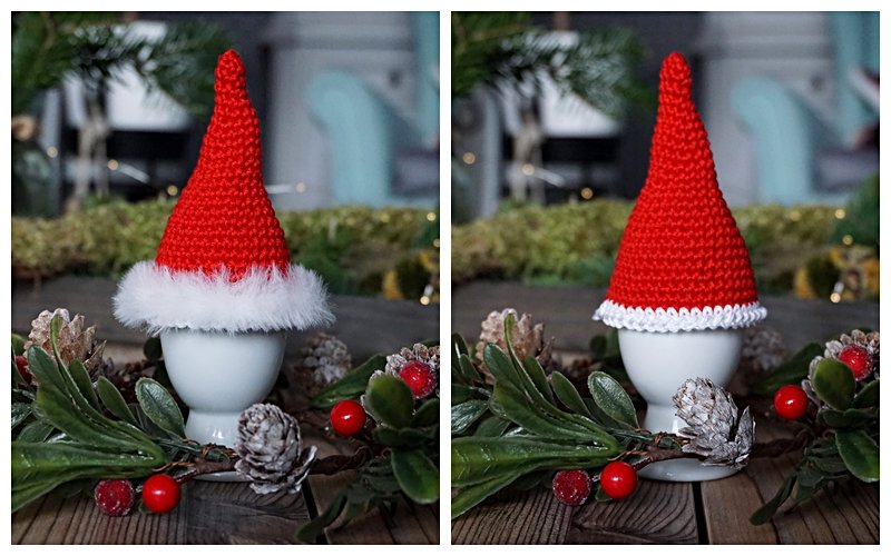 Blog-Inhaltsbild für 'Häkelanleitung Eierwärmer Weihnachtsmütze - Freebie'