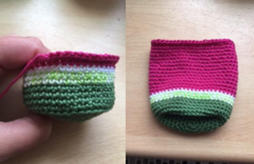 Blog-Inhaltsbild für 'Kostenlose Häkelanleitung CupCape Melone'