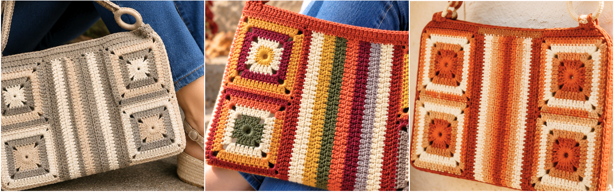 Blog-Inhaltsbild für '#GratisMaschen: Granny-Square-Tasche häkeln – kostenlose Anleitung & viele Ideen für deine Wollreste'