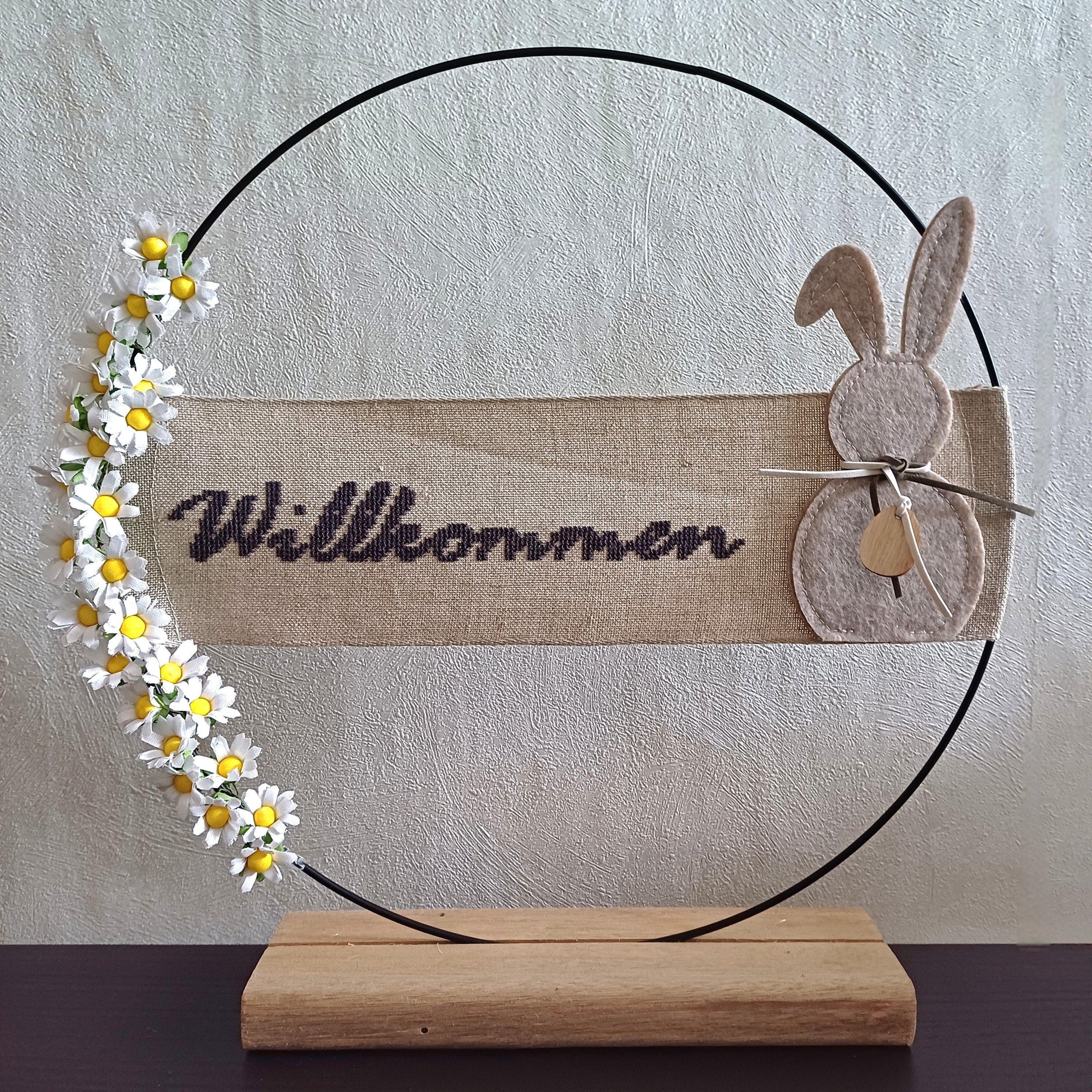 deko loop frühling ostern kreuzstich