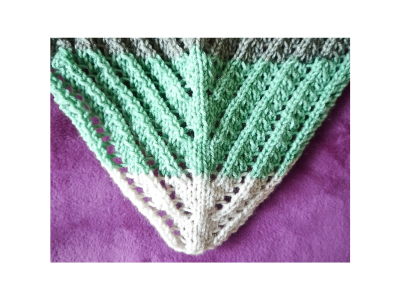 Blog content image for 'Free knitting pattern for a beginner-friendly lace triangular shawl'
