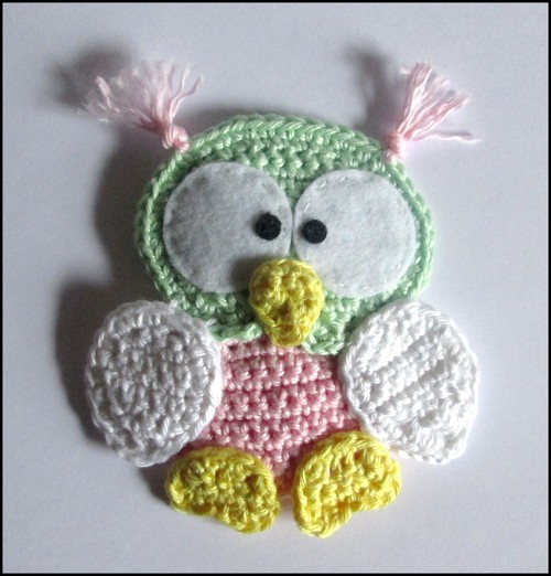 Eulenapplikation zum nachhäkeln