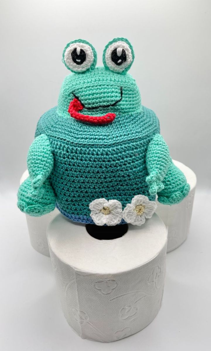 Blog-Inhaltsbild für 'Kostenlose Anleitung Frosch-Toilettenrollen-Überzieher'