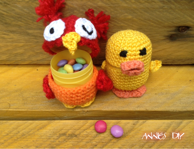 Blog-Inhaltsbild für 'Kostenlose Häkelanleitung Überraschungstierchen Eule und Küken'