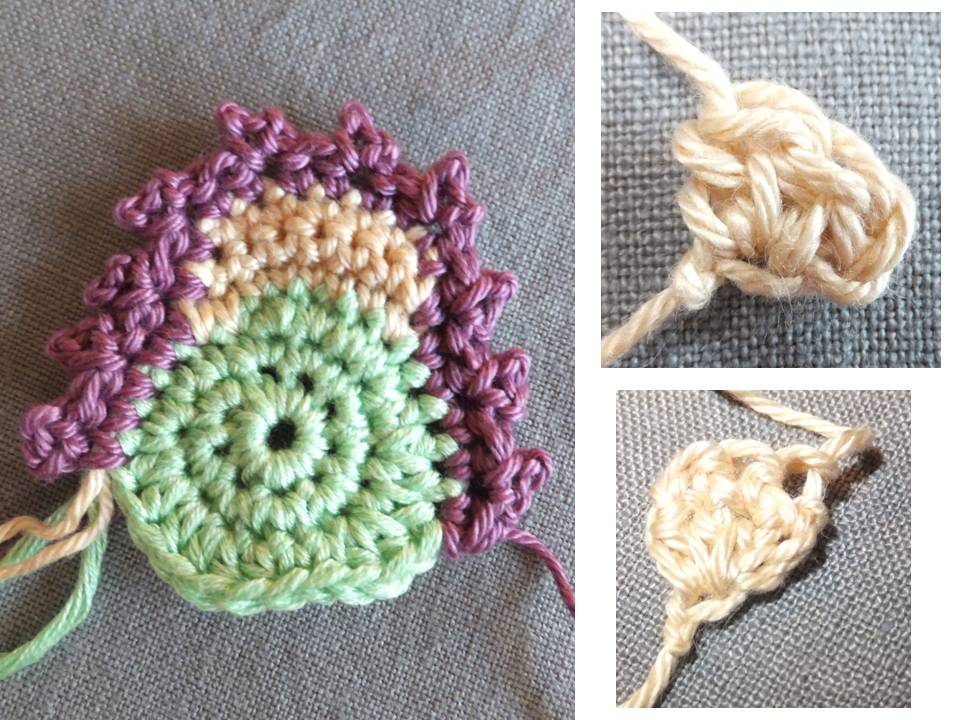 Blog-Inhaltsbild für 'Igelchen futtert Äpfelchen - Applikation - Häkelanleitung'