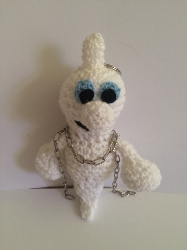 Kostenlose Häkelanleitung - Kleiner Geist als Schlüsselanhänger oder Taschenbaumler