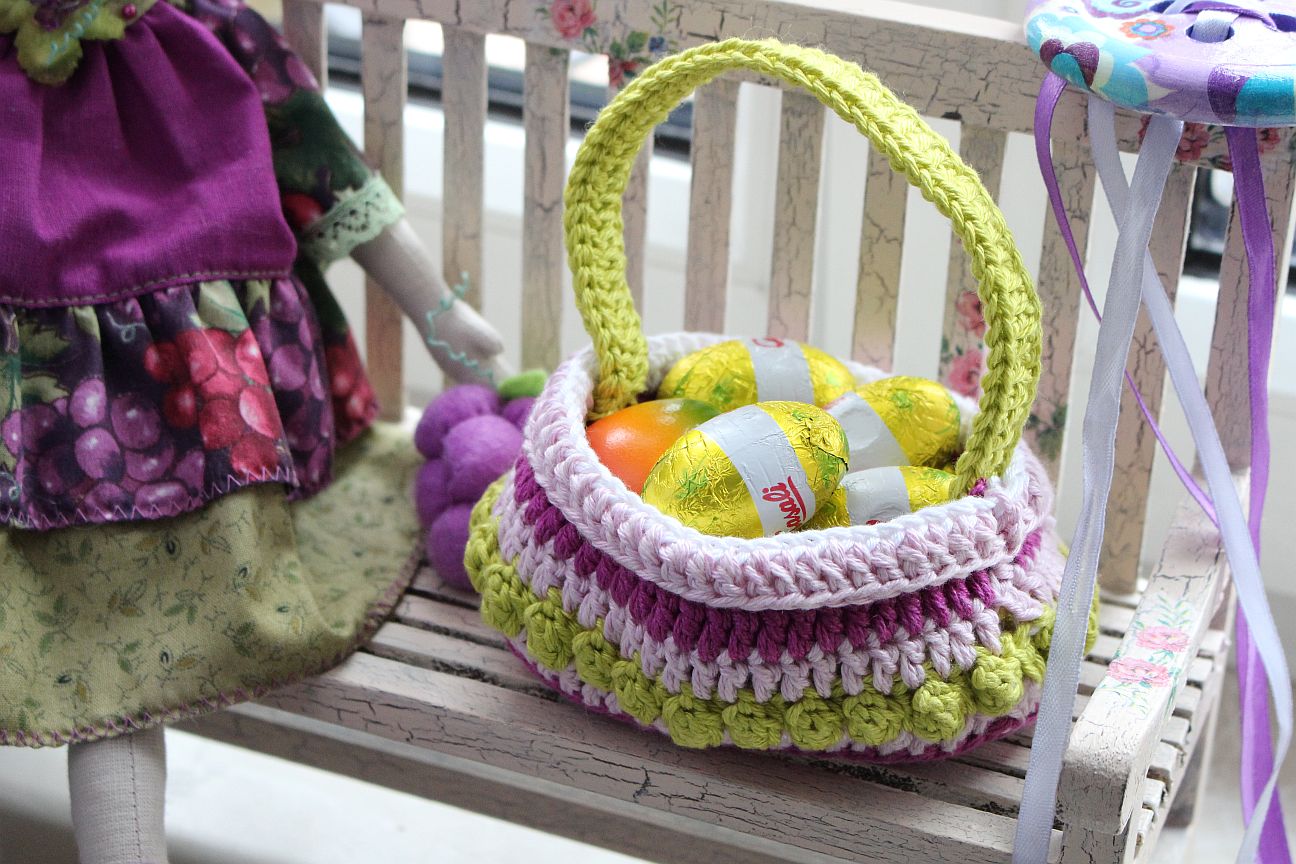 Kostenlose Häkelanleitung Osterkörbchen