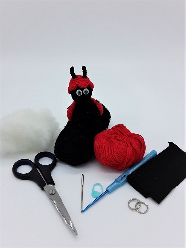 Blog-Inhaltsbild für 'Kostenlose Häkelanleitung Mini Marienkäfer'