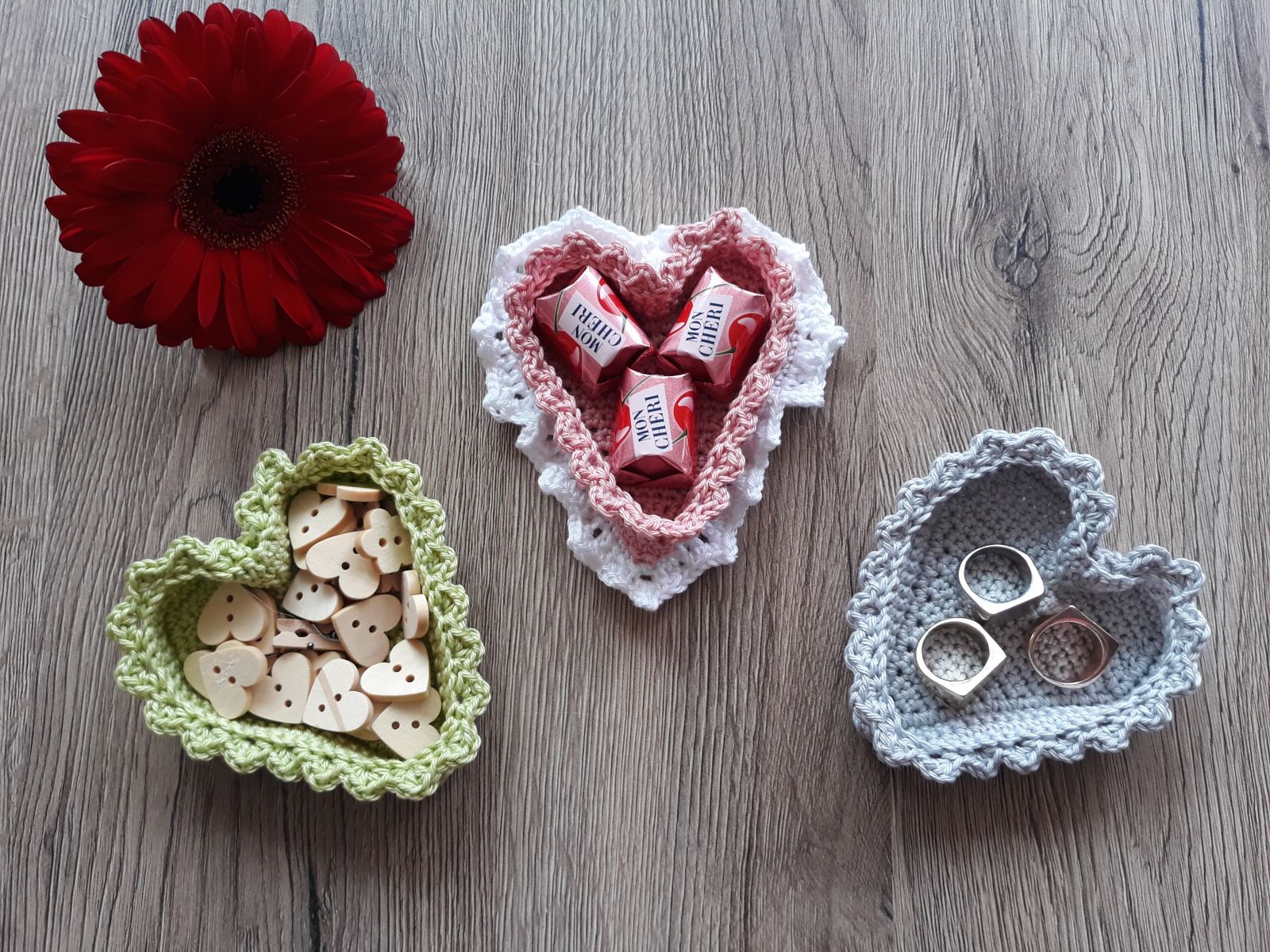 Muttertagsherzen, kostenlose Häkelanleitung Muttertagsherzen, kostenlose Häkelanleitung
