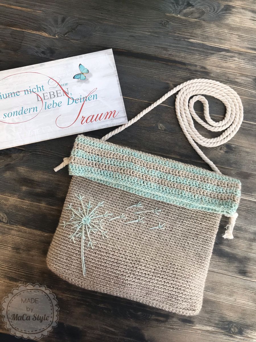 Umhängetasche mit Foldover häkeln Umhängetasche mit Foldover häkeln