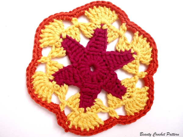 Star Hexagonal Motif Free Pattern