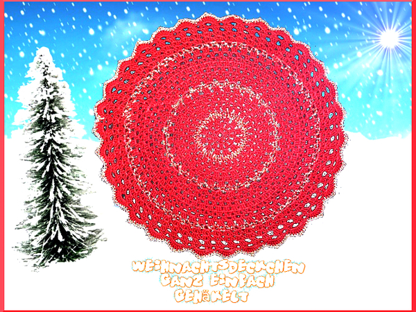 Gehäkeltes Weihnachtsdeckchen - einfach
