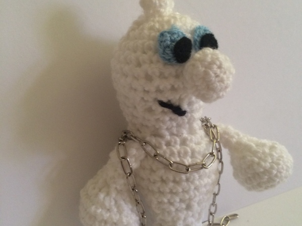 Kostenlose Häkelanleitung - Kleiner Geist als Schlüsselanhänger oder Taschenbaumler