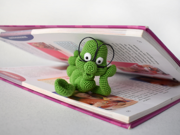 Häkelanleitung „Der kleine Bücherwurm„