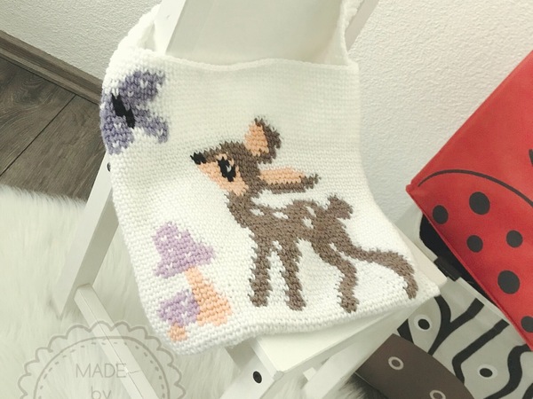 Umhängetasche Rehkitz häkeln