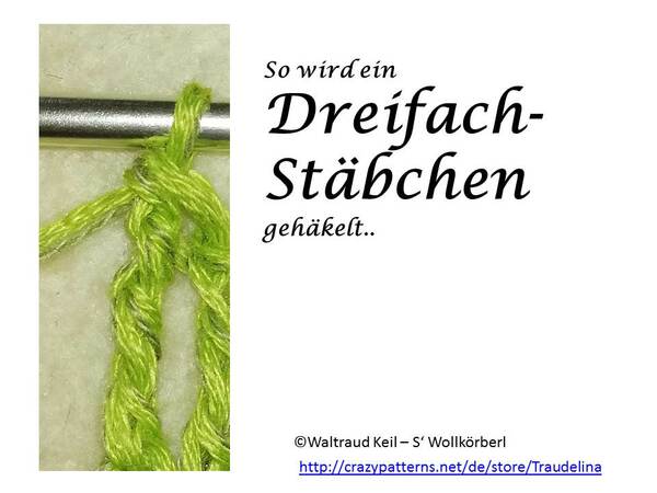Dreifach-Stäbchen häkeln