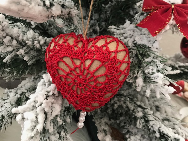 Häkelanleitung Baumschmuck Herz