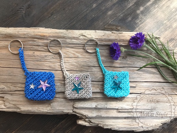 Schlüsselanhänger aus Wollresten häkeln