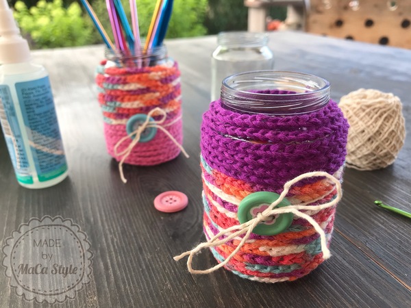 Dekoglas aus Wollresten