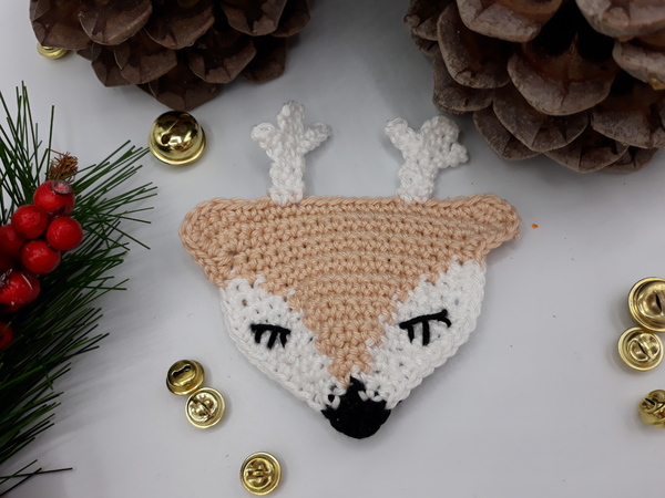 Hirschapplikation, kostenlose Häkelanleitung