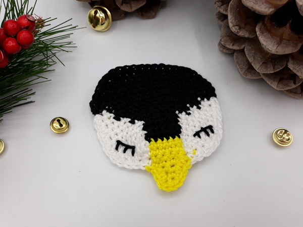 Pinguinapplikation, kostenlose Häkelanleitung