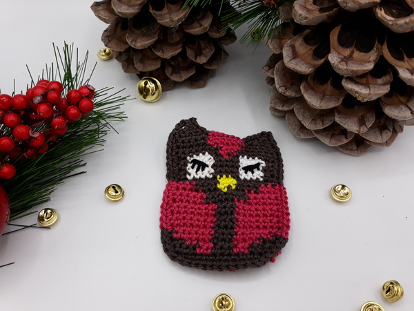 Eulenapplikation, kostenlose Häkelanleitung